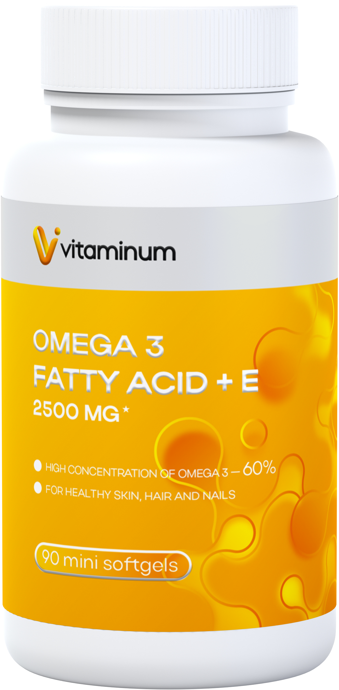  Vitaminum ОМЕГА 3 60% + витамин Е (2500 MG*) 90 капсул 700 мг  в Ачинске