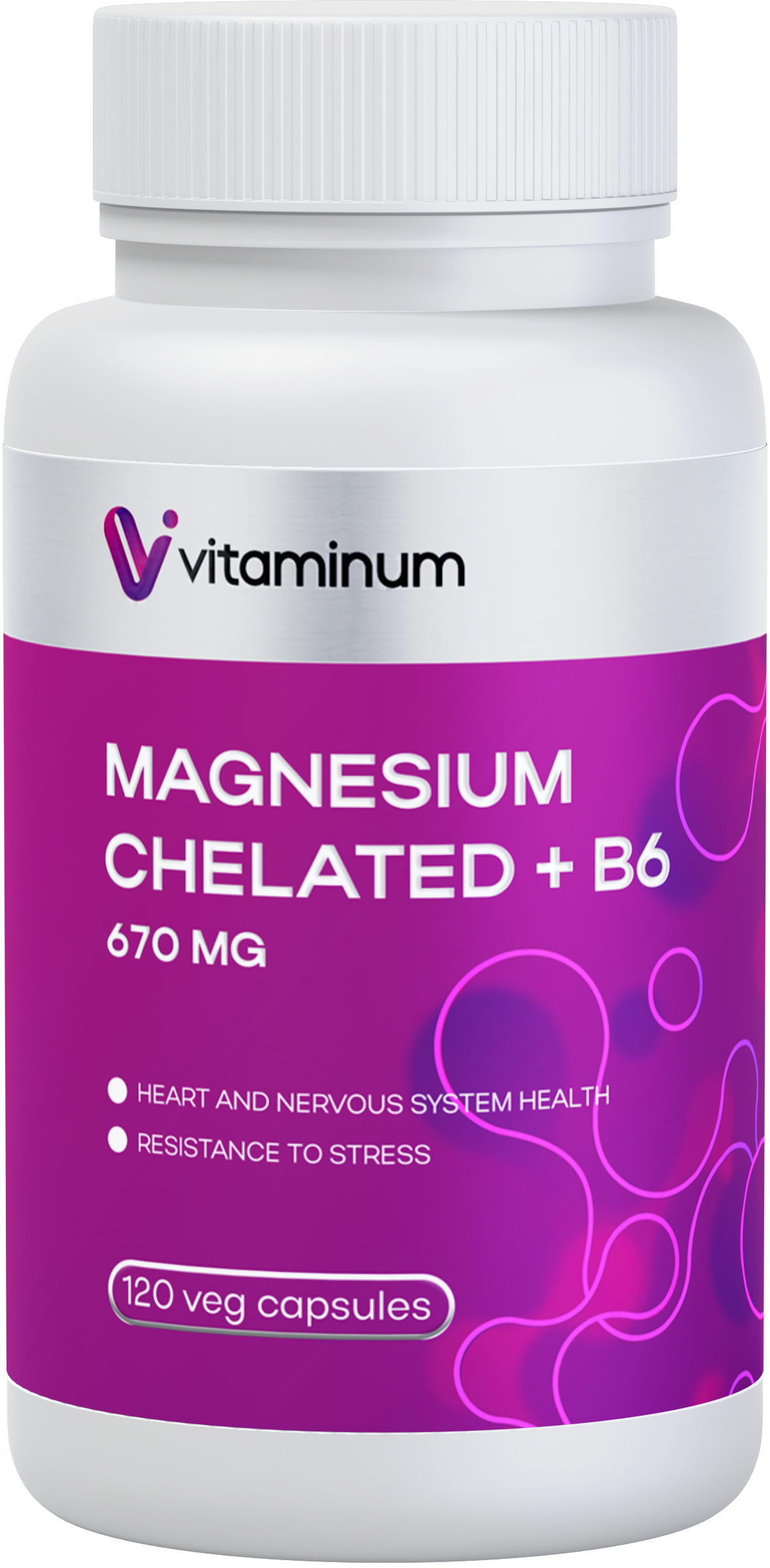  Vitaminum МАГНИЙ ХЕЛАТ + витамин В6 (670 MG) 120 капсул 800 мг  в Ачинске